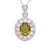 Color Treasure Schmuck Natürlicher Topas Peridot Granat Amethyst Anhänger Halskette Damen S925 Sterling Silber