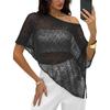 Thin Lightweight Fabric Cape Shawl Cover Up Irregular Cut Design Sheer Mesh Top  Summer Season