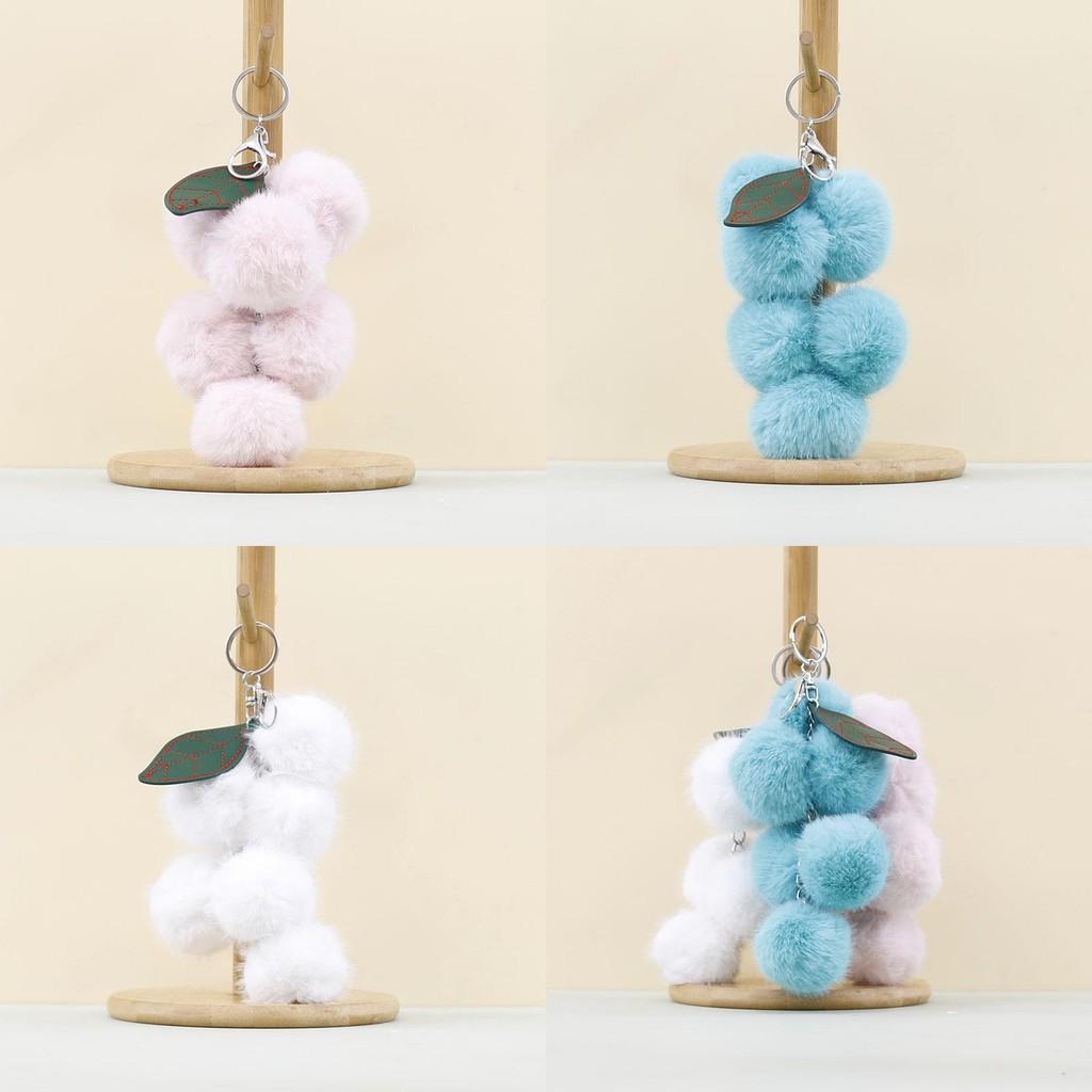 Mini Plush Grape Toy Soft Short Fur Keychain Gift For Girls Couples Decor