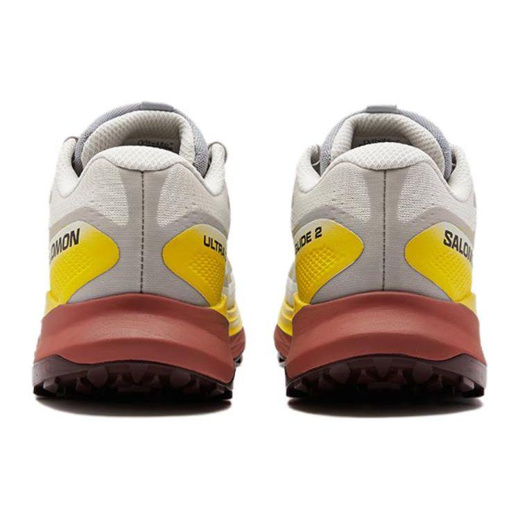 SALOMON Ultra Glide 2 Trendy Comfortable Versatile Fabric Non-Slip Durable Low-Top Rubber Trail Running Shoes Men Sneaker Beige Red 472122