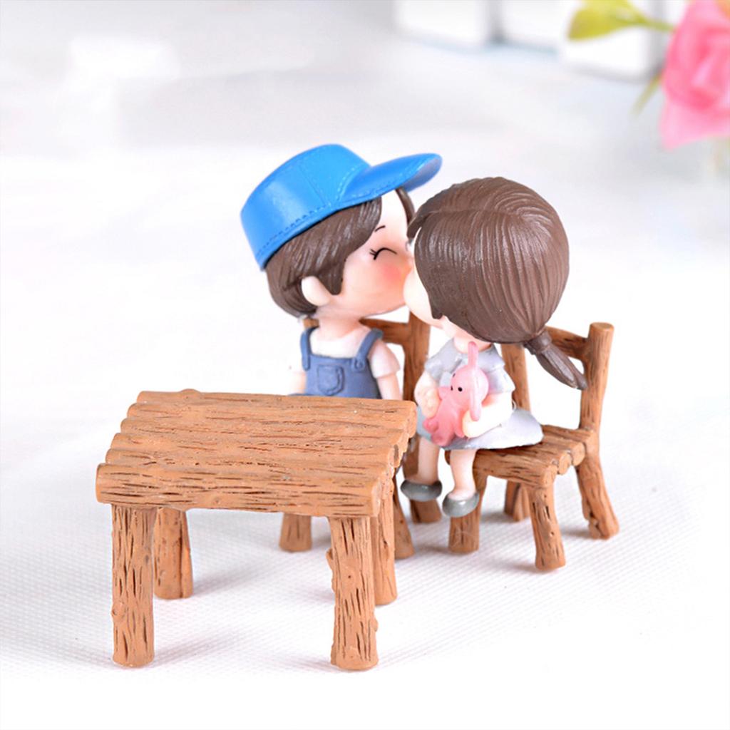 Miniature Tables and Chairs Exquisite Micro Landscape Ornament for Home Desktop Decoration House Accessories Outdoor Decor FU
