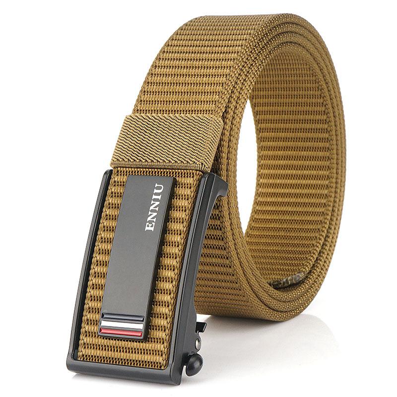 Fashion Men Tactical Belt Top Quality Comfortable Nylon Belts For Male Metal Automatic Buckle Canvas Waistband Training