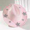 Sparkling Rhinestones Star Western Hat For Women Oversized Comfortable Hat Headpiece All Weather Stylish Headwear