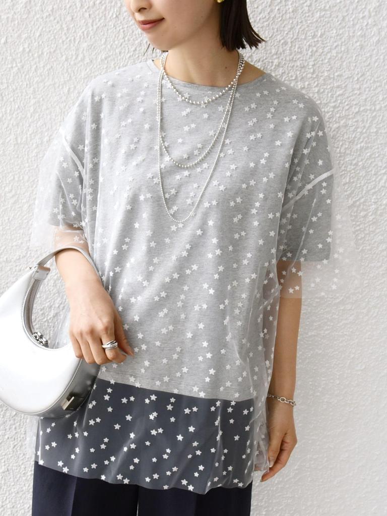 SHIPS for women Star Tulle Layered One Size T-Shirt, Gray, 312330054,