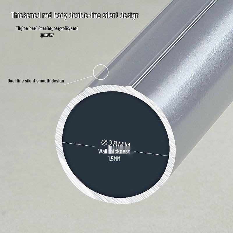 Roman Rod Thickened Aluminum Curtain Rod - Double/Single with Side Mount Track