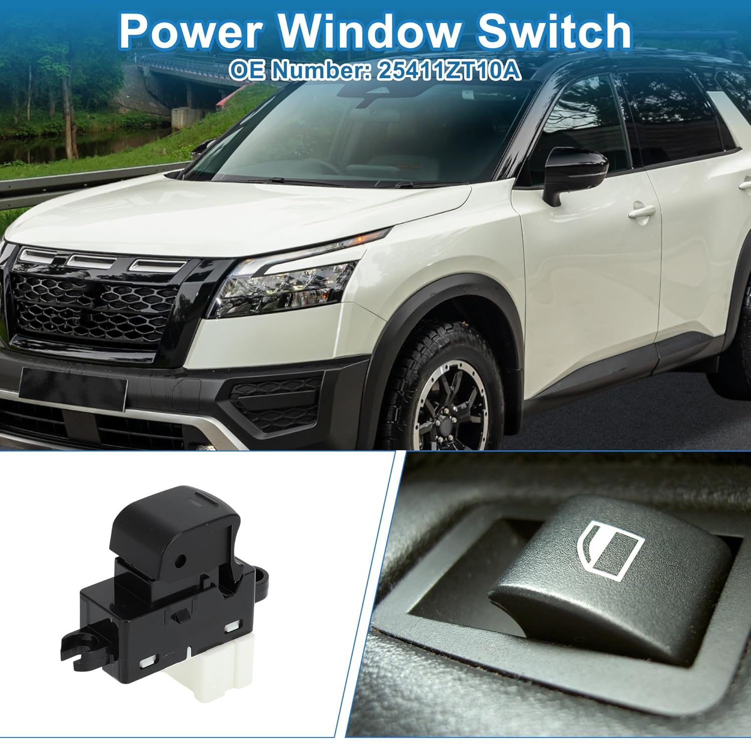 Power Window Switch for Infiniti QX56 25411ZT10A Window Control Switch for Nissan Pathfinder Armada Titan Black