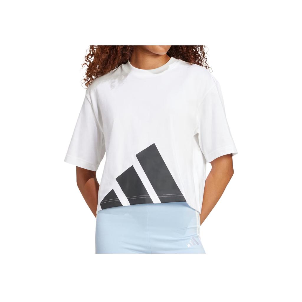 adidas Essentials Comfortable Soft Breathable Loose Short Sleeve Drop Shoulder T-Shirt Women Tops White JG8737