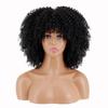 MISS WIG African Descent Lady Short Curly Hair Wig with Bangs African Synthetic High Temperature Fiber Wig Black Cosplay Party Daily Wig