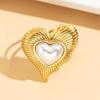 French Heart Pearl Ring: Romantic Stainless Steel with 18K Gold Plating - Fashionable Women's Jewelry 