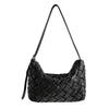 Woven Soft Leather Crossbody Bag Minimalist Chic Tote Daily Commute Urban Style