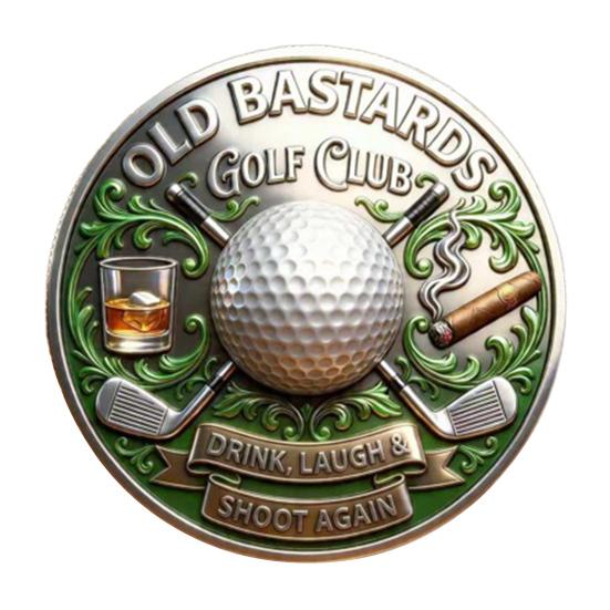Commemorative Golf Coin Old Bastards Golf Club Member Coin Metal Badge Gift for Men 1pc