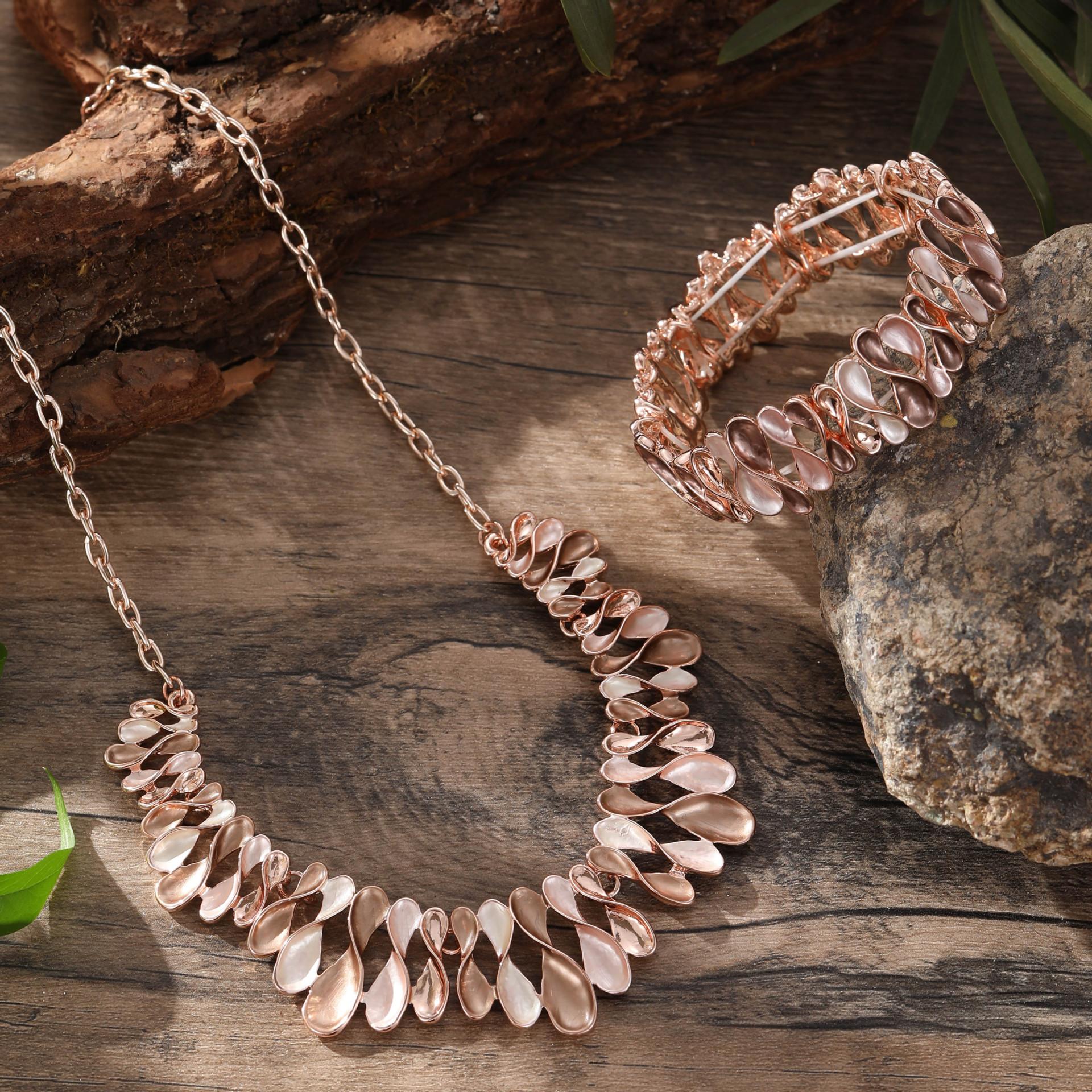 

Новый цвет живопись маслом геометрический цветок браслет ожерелье набор, модные и высококлассные женские банкетные аксессуары