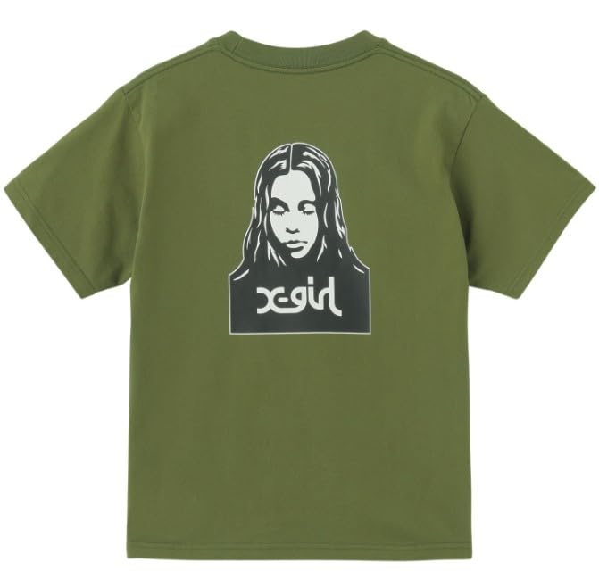 Casual FACE TEE OLIVE X-girl S/S Women's