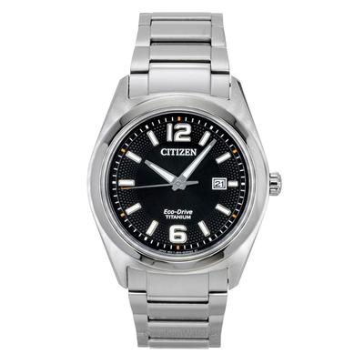 Super Titanium Zwarte Wijzerplaat Eco Drive AW1641-81E Herenhorloge