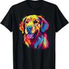 Watercolor Colorful Golden Retriever Dog T-Shirt
