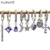 925 Silver Needle Elegant Purple Earrings Exquisite Small Hoop Earrings for Women Fashion Puncture Jewelry Accessories