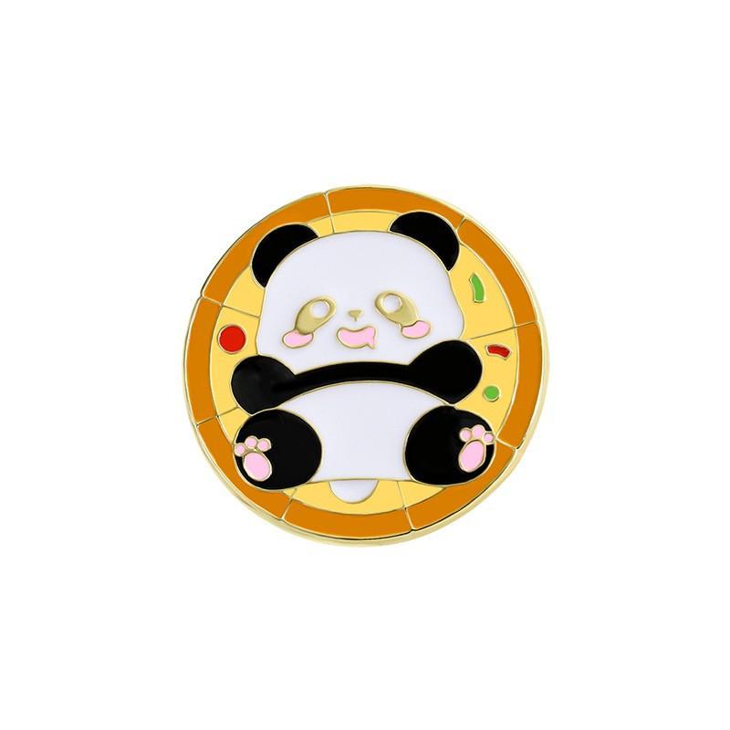 Chinese style panda brooch cute animal bag badge clothing bag accessories bamboo giant panda chain collar pin
