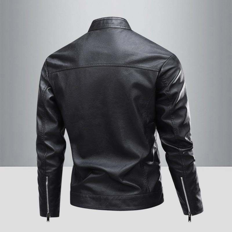 New Men's Stand-up Collar PU Leather Fashion Slim Casual Men's Jacket Youth Motorcycle Jacket Men In Autumn and Winter.