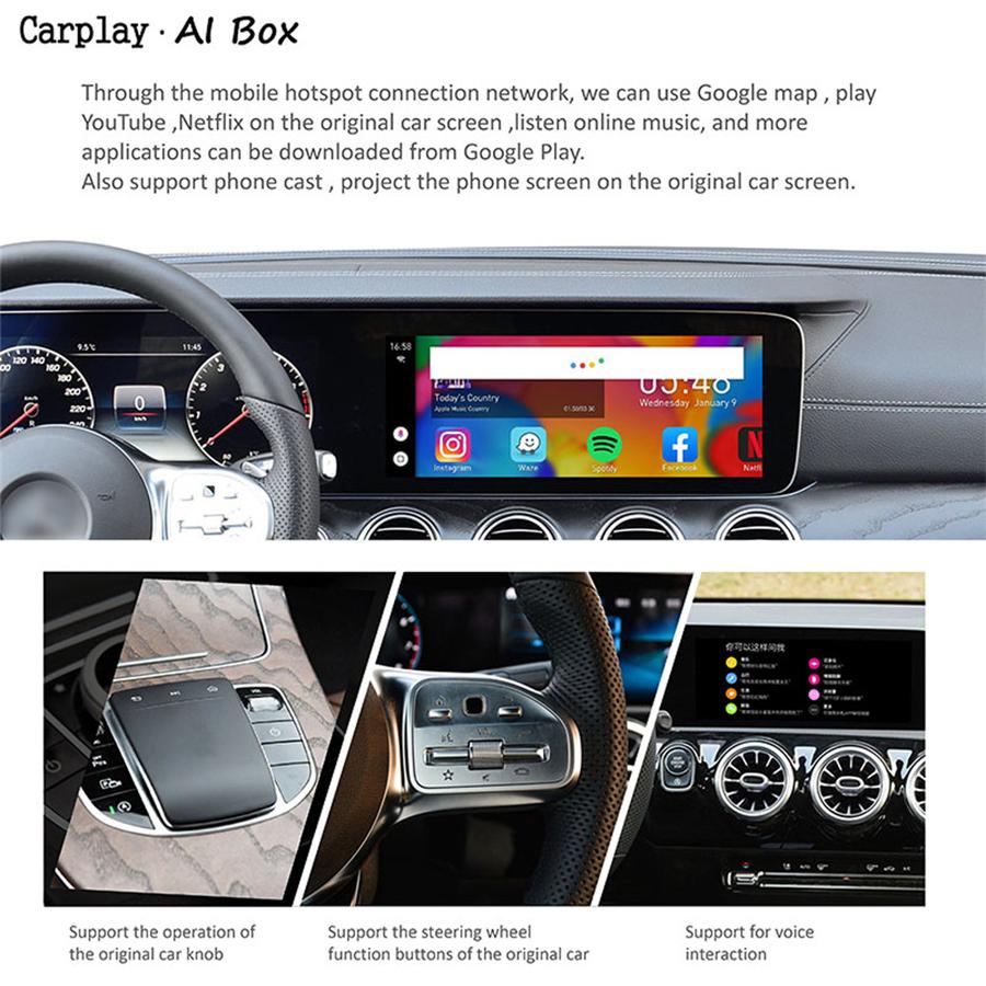 Quad-Core 2+32G Android 7.0 For Carplay Ai Box Car Multimedia Player Mirror Link
