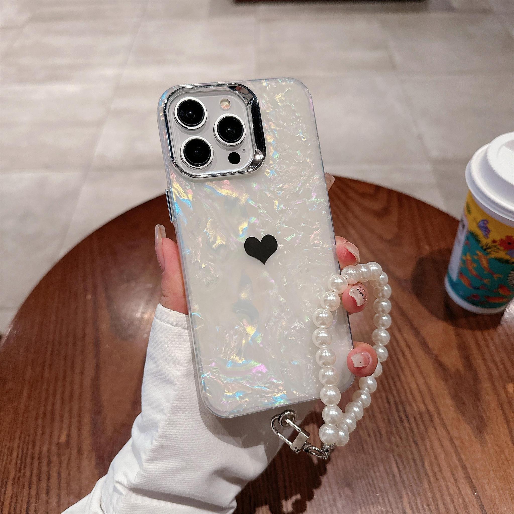 

Чехол для телефона Pearl Hand Chain Love для iPhone X/XR/XS MAX/11/12/13/14/15/16/Pro/Plus/Pro Max, идеальный подарок на день рождения для семьи, друзей и партнеров iPhone 13 Pro Max