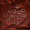English Ring, Personalized Leaves English Letters Love Open Knot Ring 12-Piece Set