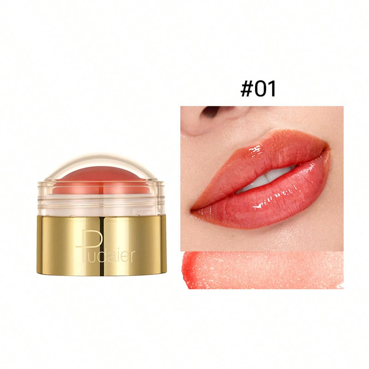 1шт губная помада Lip Glaze, 6-цветная губная помада для ухода за губами, разглаживает морщины на губах, уменьшает тонкие линии на губах, водный блеск для ухода за губами 01