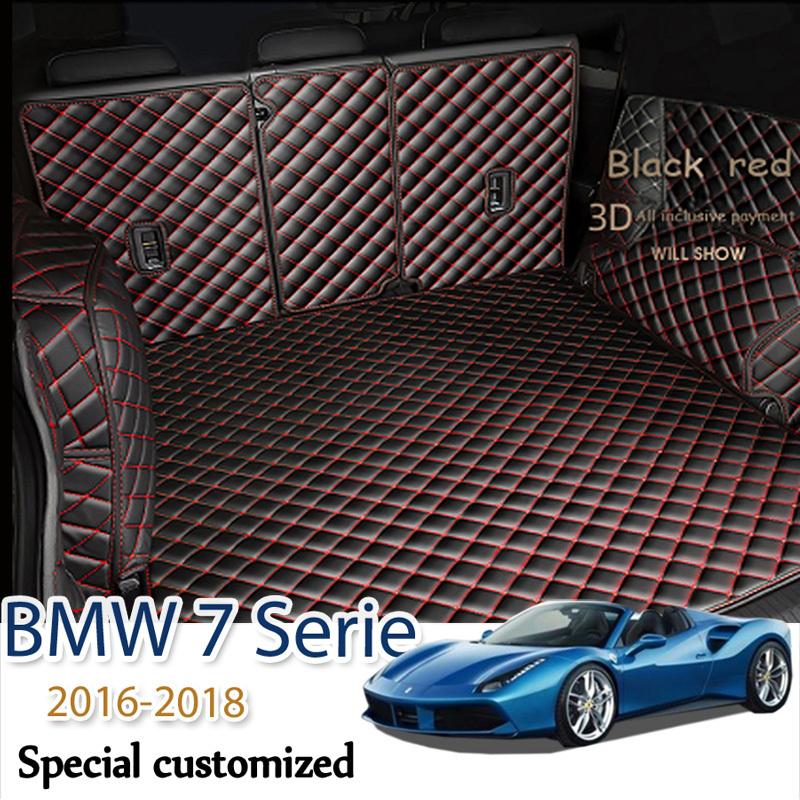 Leather Car Trunk Mat For BMW 7 Series 2016-2018 Cargo Liner Accessories Interior Boot