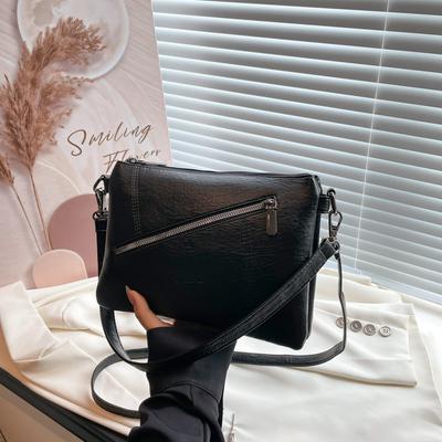 Casual Soft Leather Women's Bag Women's Single-shoulder Crossbody Bag Multi-layered Storage Small Square Commuting Bag