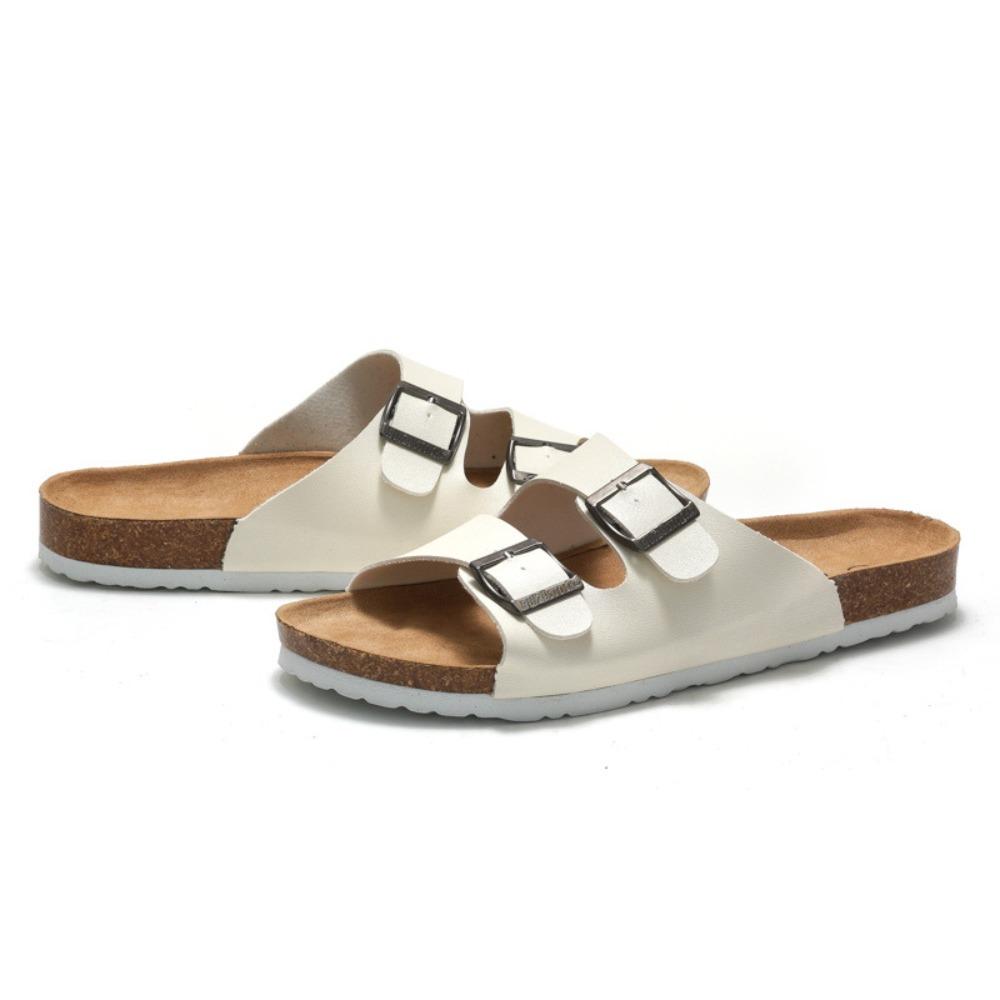 Tongs en liège pour couple d'été - Sandales de plage tendance pour homme, Claquettes décontractées à bout unique pour un usage quotidien et les vacances KWN