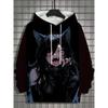 Felpa con cappuccio da uomo a tema Gotico stile giapponese con orecchie da gatto, stampa 3D, per Autunno-Inverno, Hip-Hop, Street, Casual, Sport all'aperto