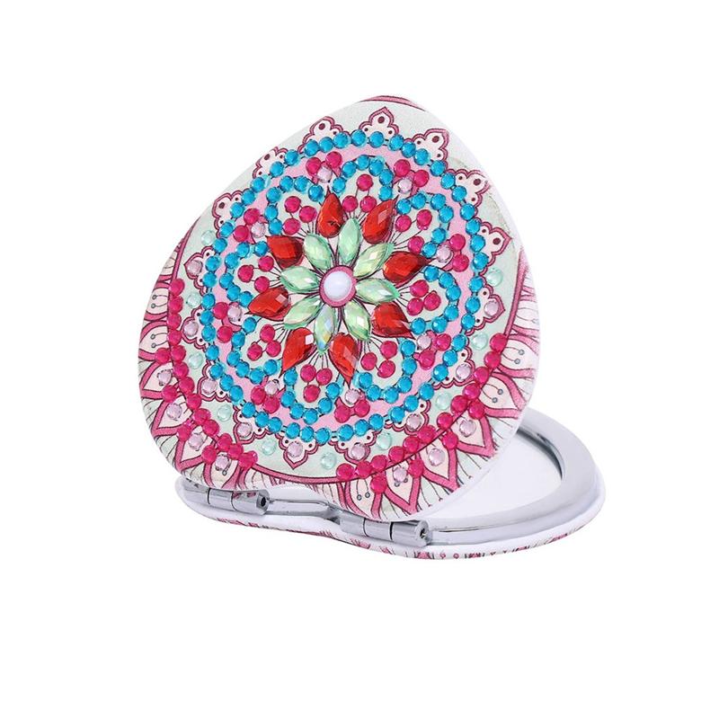 Promotion! 4Pcs Diamond Paint Mirror Compact DIY Mandala Mirror Folding Purse Mirror For Adults Kids Beginners
