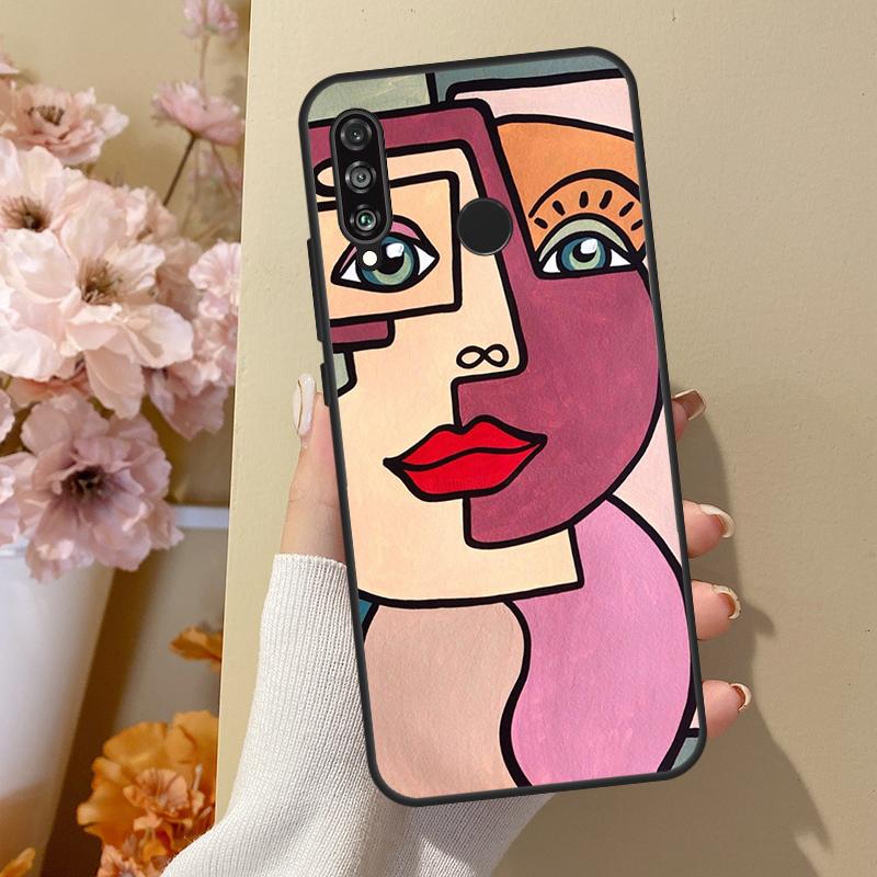 Abstract Portrait Art Painting For Huawei Nova 10 SE 9 3i 7i 8i 11i 12i Y73 Y90 Y70 Y72 Y61 Y91 P60 Pro P40 P30 Lite Case