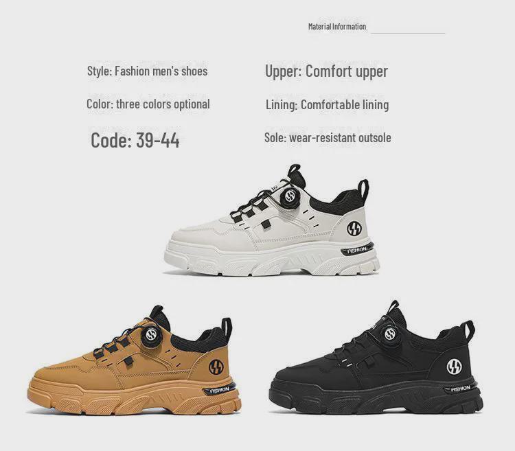Men's 2025 Spring Slip-On Low-Top Waterproof Casual Sports Shoes with Rotating Button