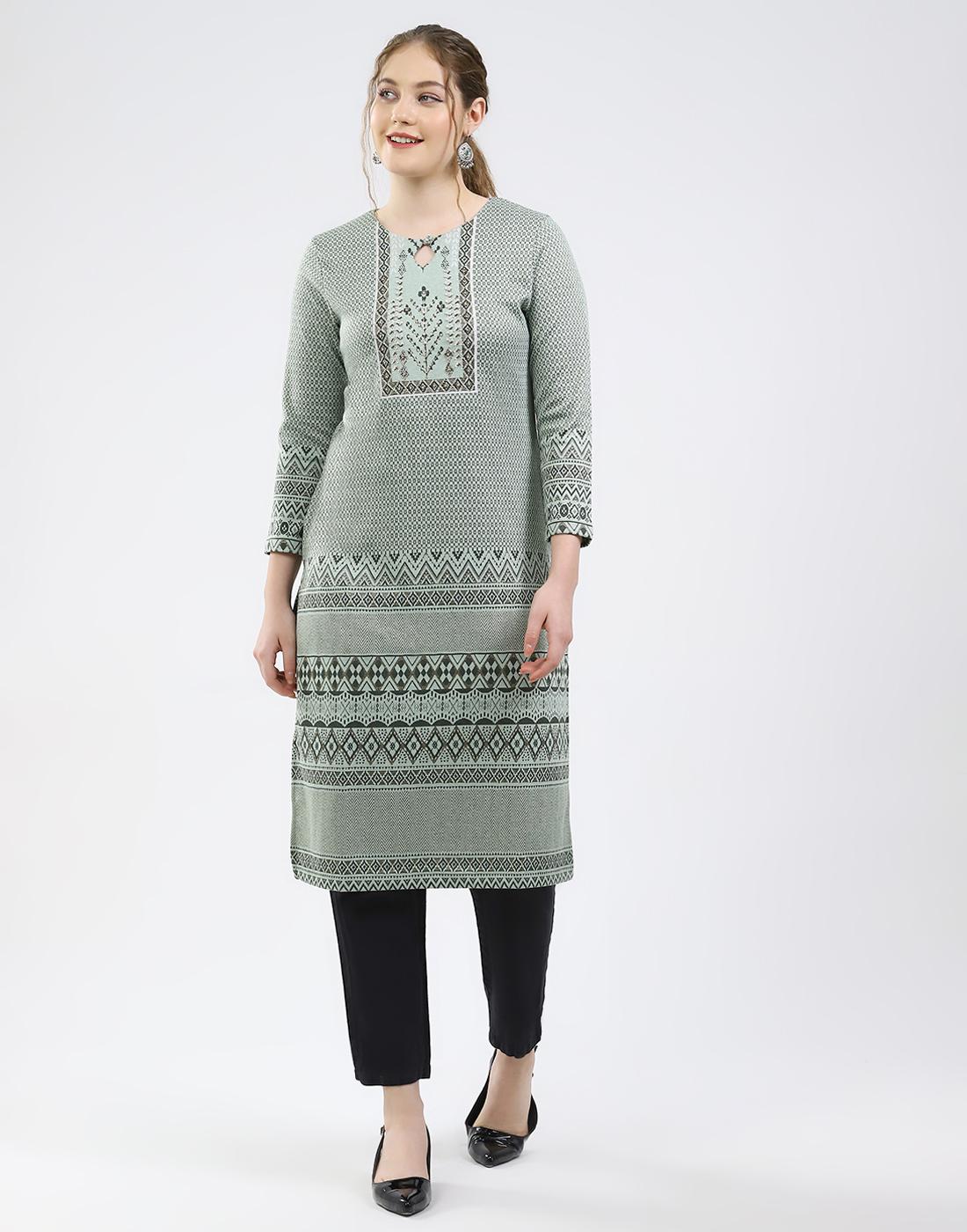Monte Carlo Women Round Neck Full Sleeve Kurti 2XL 2870₽