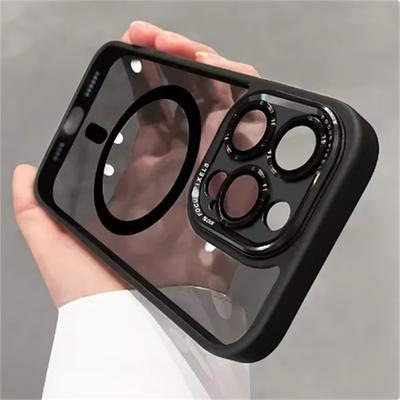 Luxury Clear Magsafe Lens Camera Protection Case For iPhone 15 Pro Max 14 Plus 13 12 11 Wireless Charge Shockproof Bumper Cover