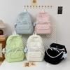 Schultasche Campus Schultasche Mädchen College-Studenten Falten Kordelzug Schleife Rucksack Mittelschule Niedlich Leichtgewicht Reise Rucksack