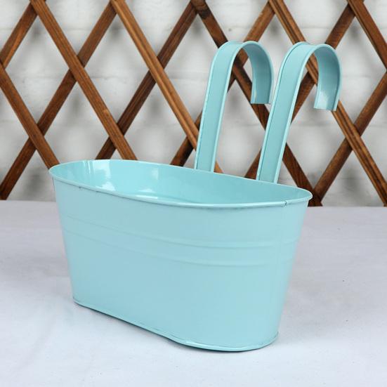 Portafiori da Interno ed Esterno Fioriera Sospesa in Metallo, Vaso da Fiori con Fori di Drenaggio, Ganci Staccabili, Contenitori a Gancio per Ringhiera del Balcone per Recinzione del Giardino