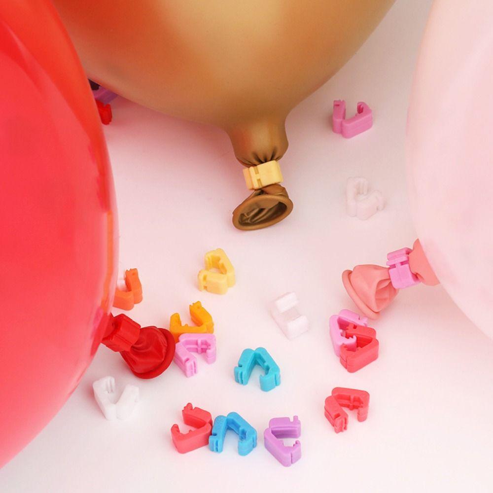 100pcs Plastic Material Balloon Sealing Clips Colorful Balloon Decoration Accessories  Wedding