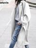 New Autumn/Winter Women's Casual Long Length Solid Color Warm Wool Coat
