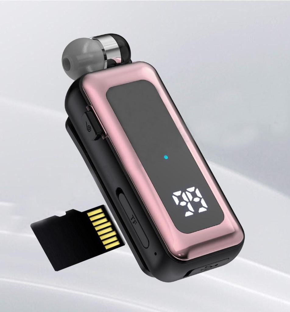 Business-Kopfhörer mit Clip-TF-Karte, Wiedergabe von Bluetooth 5.4, Geräuschunterdrückung, HD-Anrufe, Digitalanzeige-Kopfhörer mit Mikrofon-Headset