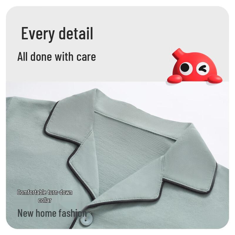 Hongdou Boys' 100% Cotton Antibacterial Long-Sleeve Pajama Set