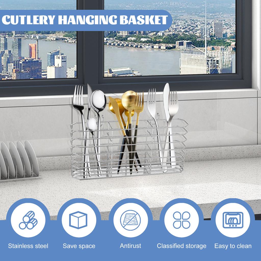 Stainless Steel Chopsticks Holder Kitchen Storage Shelf Spoon Fork Cutlery Holder Tableware Draining Rack Chopsticks Organizer