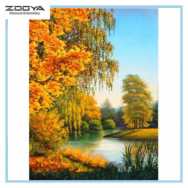 

ЗООЯ DIY 3D Алмазная картина Пейзаж Вышивка Крестом Ремесло Стежок Домашний декор