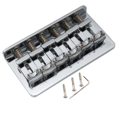 Musiclily Pro 10,8 mm Stahl Hardtail Feste Brücke mit Vintage-Sätteln für importierte Strat/Telecaster E-Gitarren, Chrom