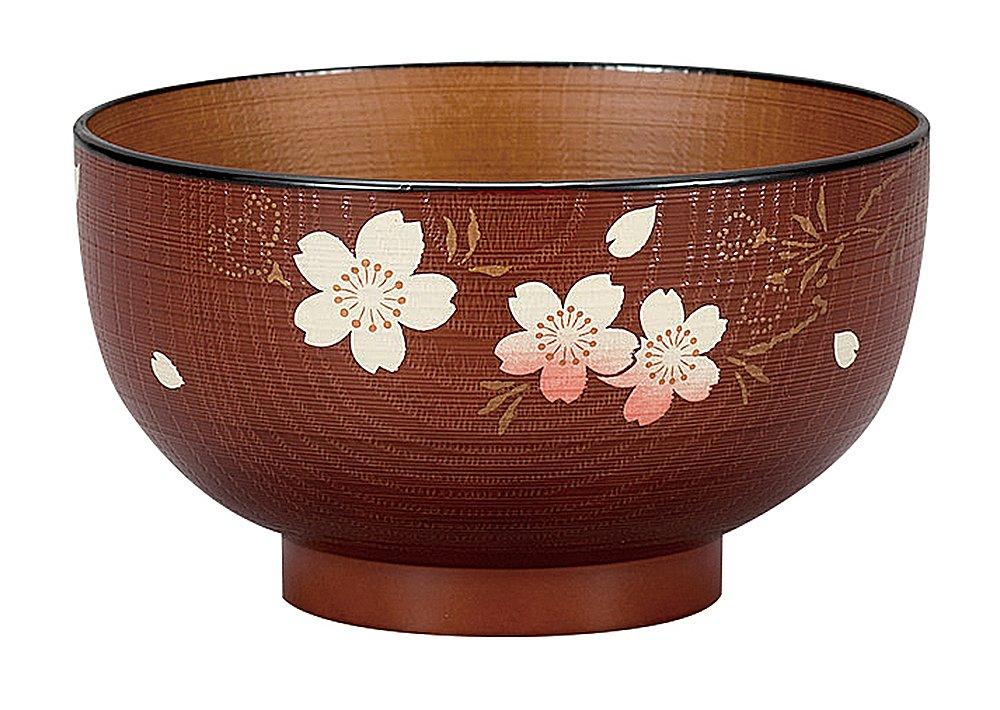 Miyamoto Sangyo Soup Lacquered with Wood Grain Finish 4512951116212 Bowl, (Sakura), Size Approx. 11.1 H6.2