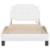 Vidaxl Bed Frame With LED, White, 90X200 Cm, Faux Leather