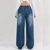 Women's Trousers Large Size Stretch Jeans Loose Semi-Elastic Pants