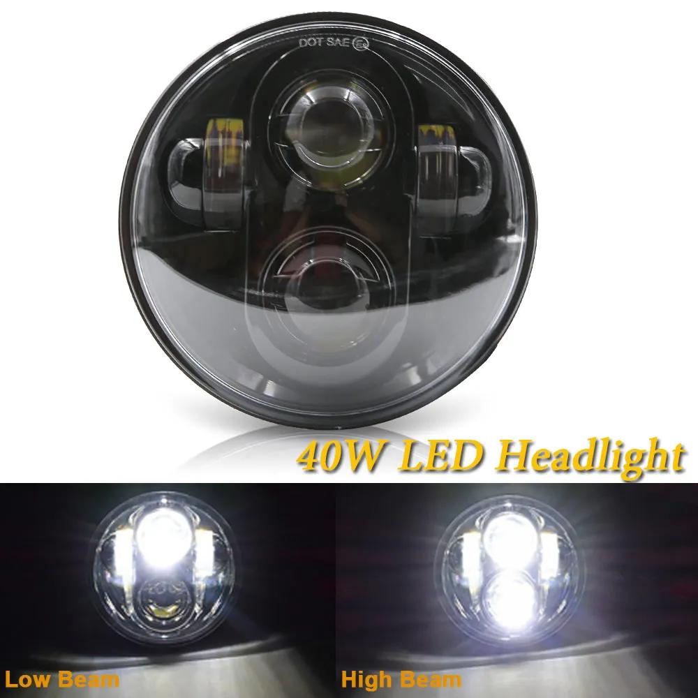 5.75 Inch LED Headlight DRL For Harley Sportster 1200 XL1200L Custom XL1200C 883 XL883 883L XL883R 48 Headlamp 5 3/4"