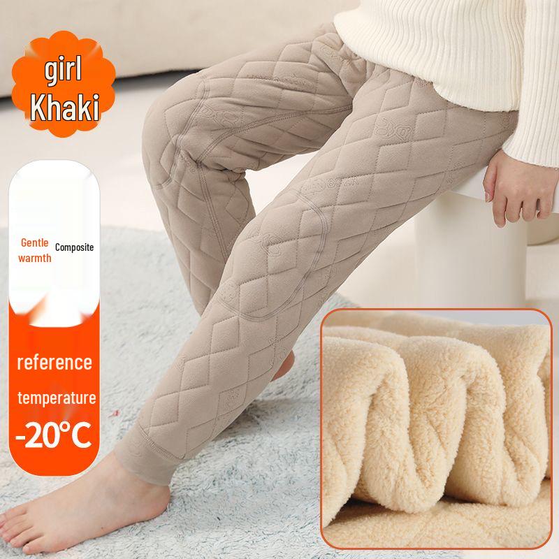 7012 Kids' High-Waisted Thermal Pants - Unisex Cotton, Winter-Ready, Thick, Warm, Cold Resistant to -20°C.