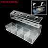 4-Loch Zahnabdruck-Mischspitzen Aufbewahrungsbox Etui Mixer-Schlauchkopf-Organizer Spenderpistolenhalter Gestell Acryl Ablagefach